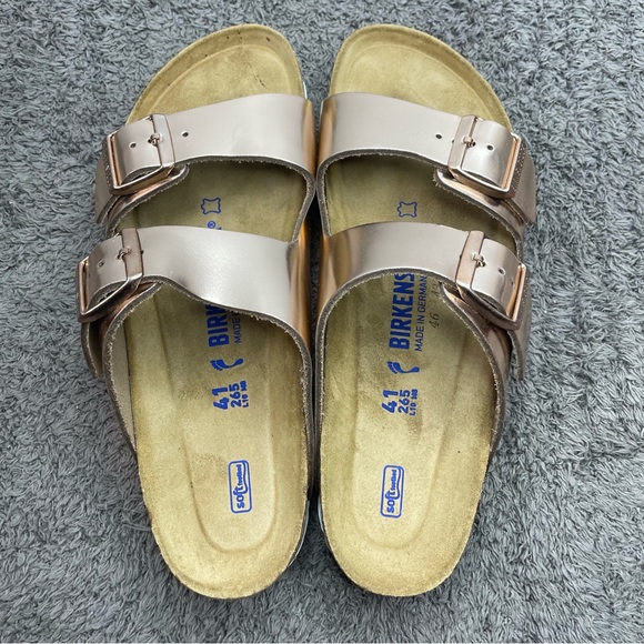 BIRKENSTOCK ARIZONA SOFT FOOTBED BIRKO FLOR METALLIC COPPER - Picture 2 of 6
